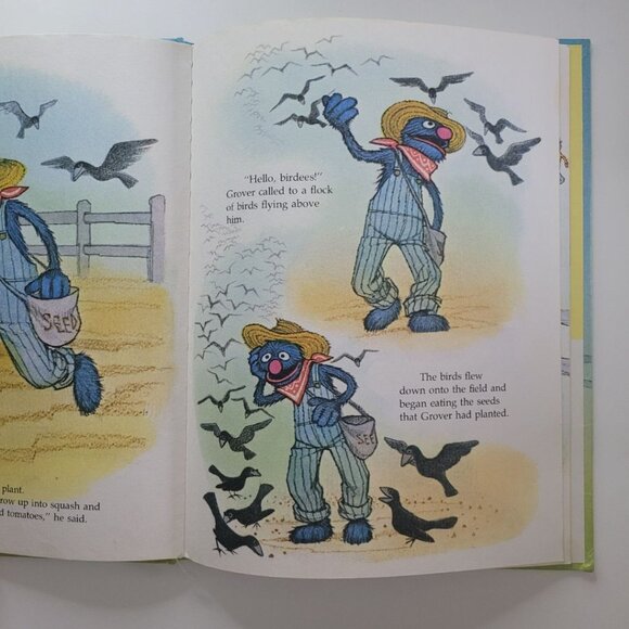 Sesame Street Grover Down on Farm Book Vintage 1980s Muppets Jim Henson Animals - Picture 7 of 9